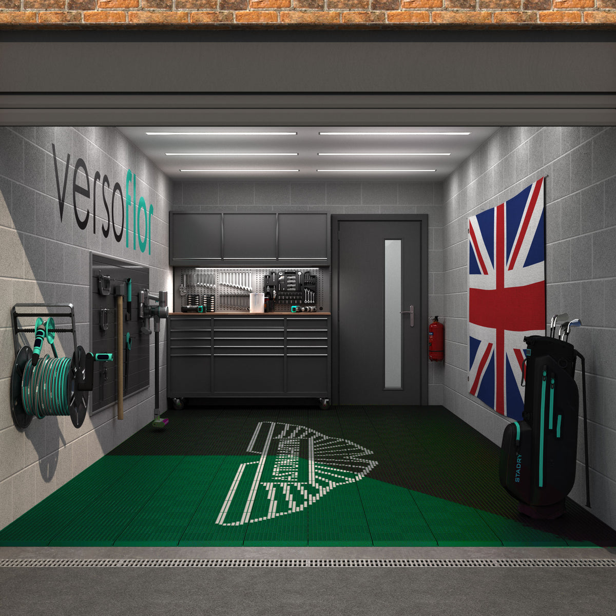 Versoflor UPFLOR Floor Tile Garage Floor Pack: Racing Green Aston Martin Bundle Versoflor