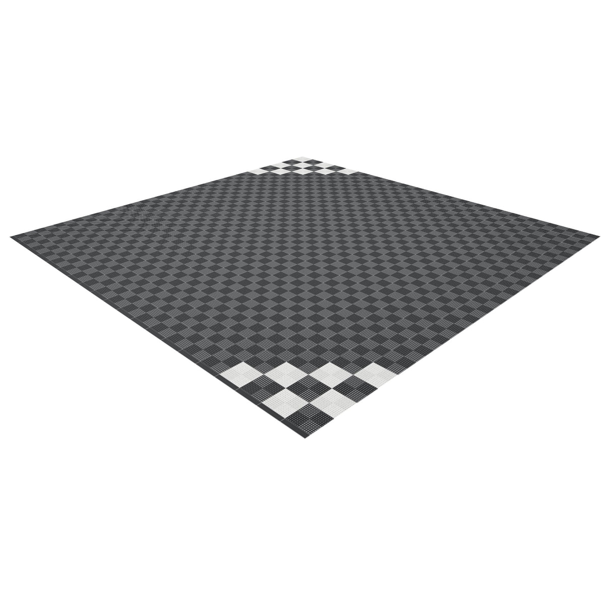 Full Double Garage Kit of Versoflor Upflor with Chequered Corners Design Garage Flooring Pack Versoflor
