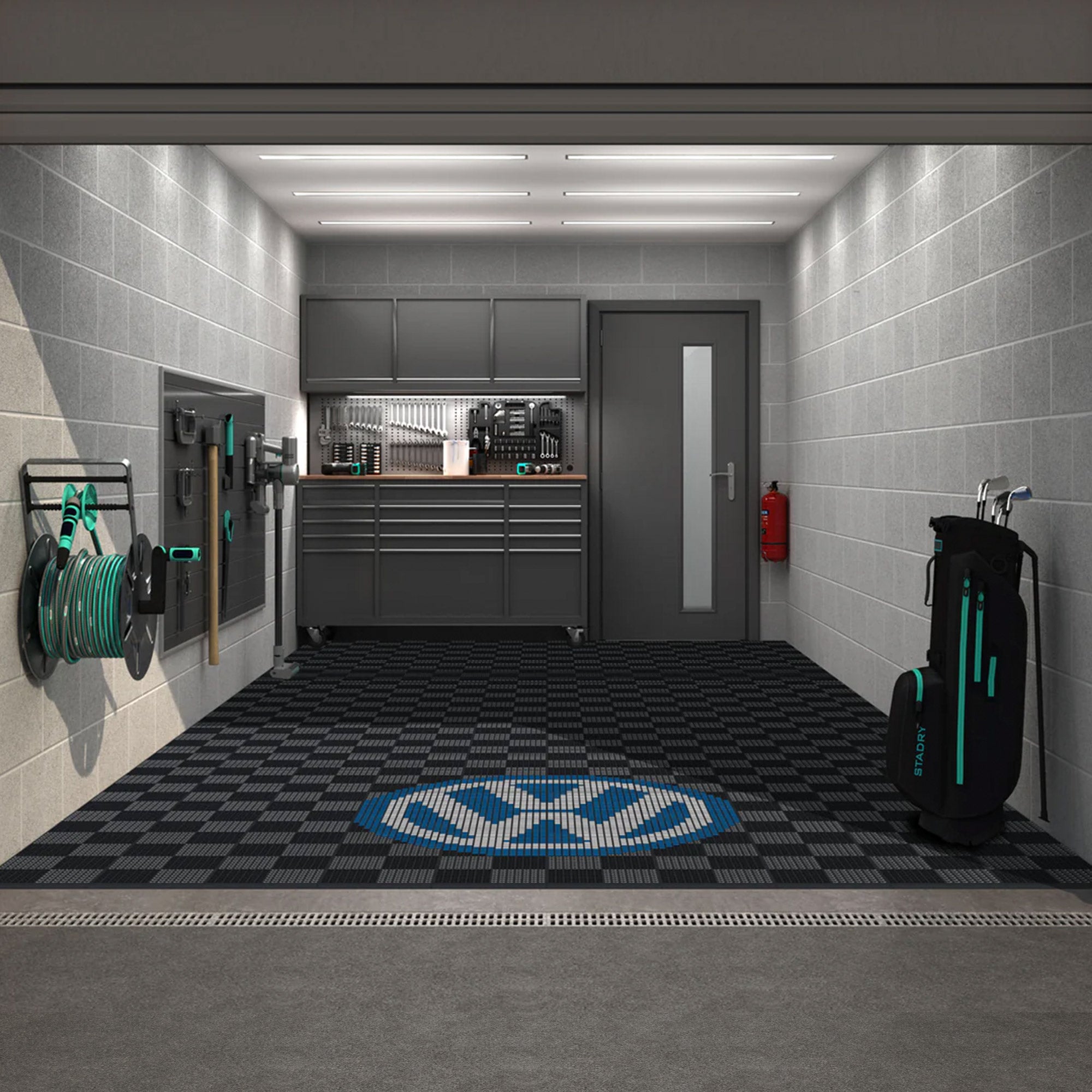 Volkswagen Style Garage Floor Graphics Kit | Versoflor mosaic kits Versoflor