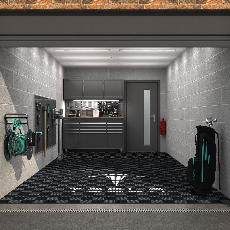 Tesla Style Garage Floor Graphics Kit | Versoflor mosaic kits Versoflor