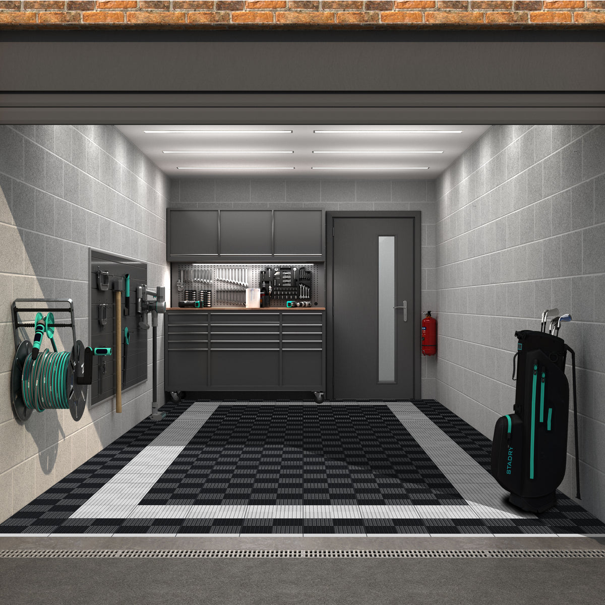 Full Garage Kit of Versoflor Upflor with Inner frame Garage Flooring Pack Versoflor