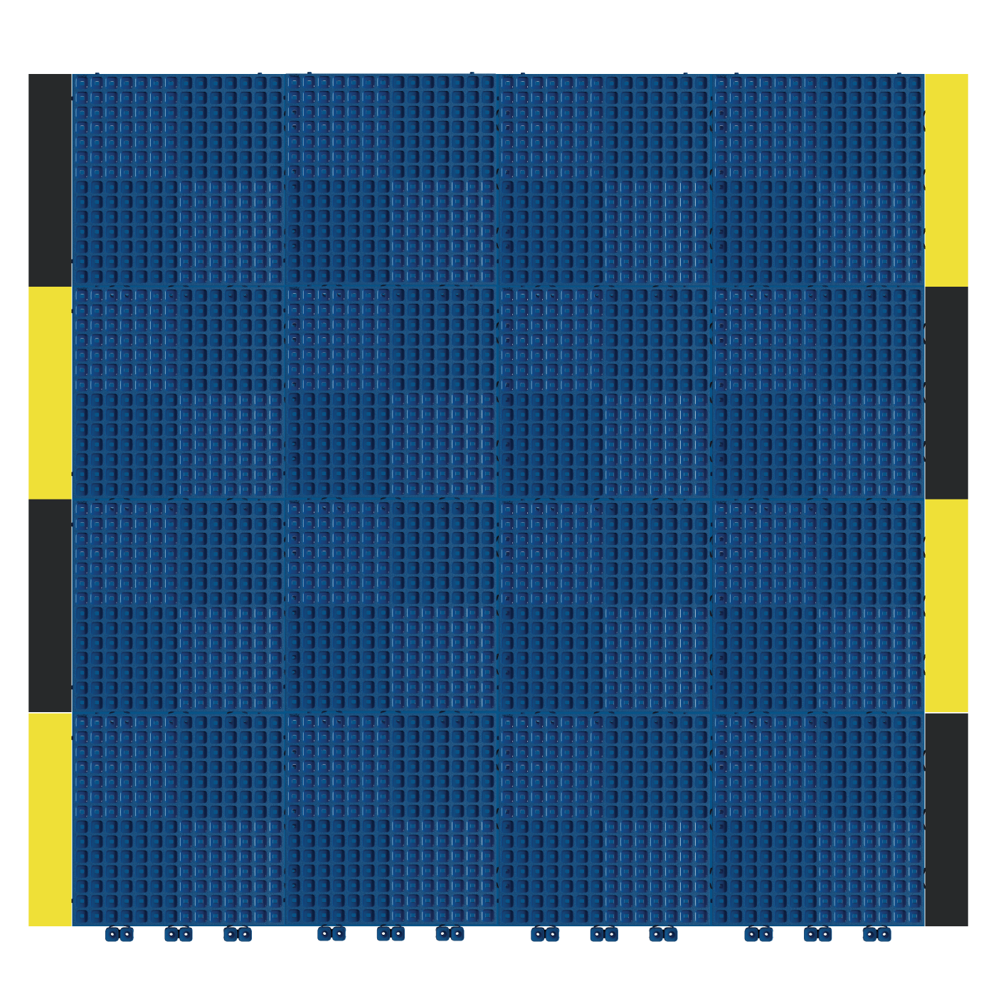 Versoflor Industrial Upflor Tiles - 1.2m Walkway Kit - Operations Blue Custom Bundle Versoflor