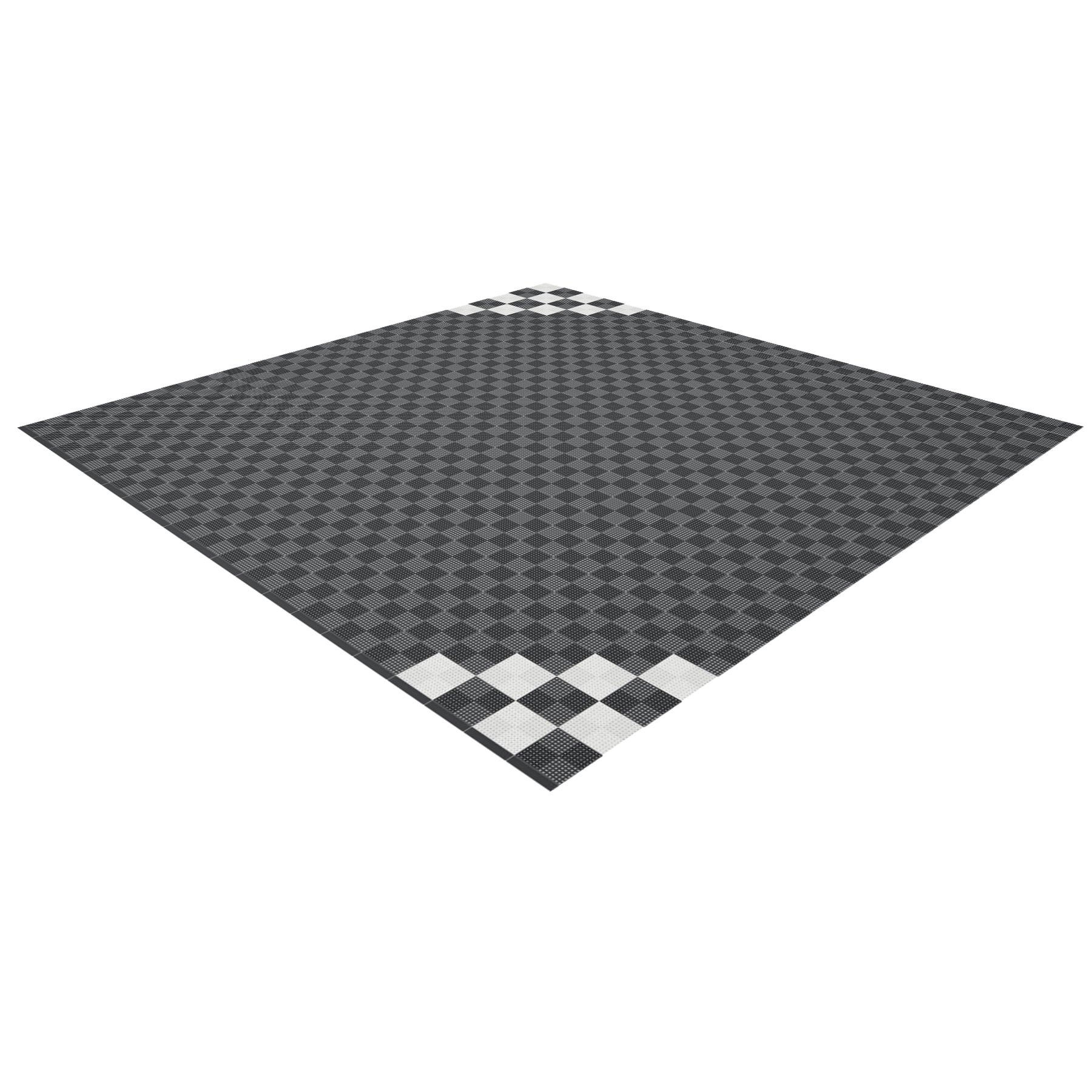 Full Double Garage Kit of Versoflor Upflor with Chequered Corners Design Garage Flooring Pack Versoflor