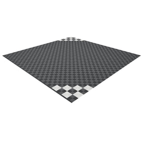Full Double Garage Kit of Versoflor Upflor with Chequered Corners Design Garage Flooring Pack Versoflor