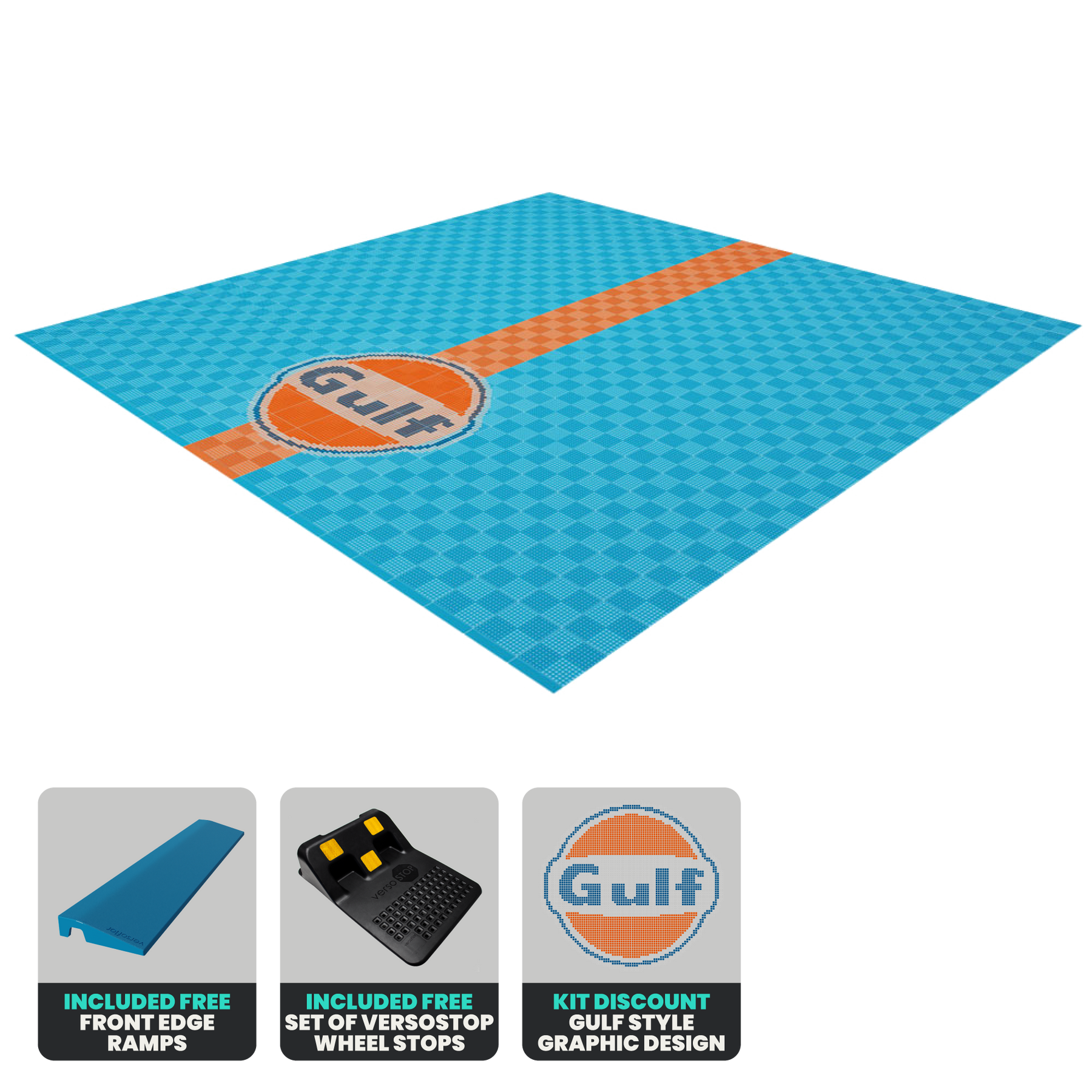 Versoflor UPFLOR Floor Tile Double Garage Floor Kit: Gulf McQueen