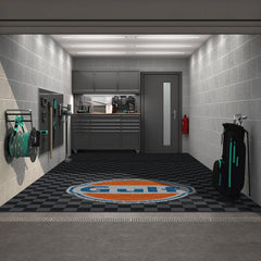 Gulf McQueen Style Graphics Upgrade Kit for your Garage Floor