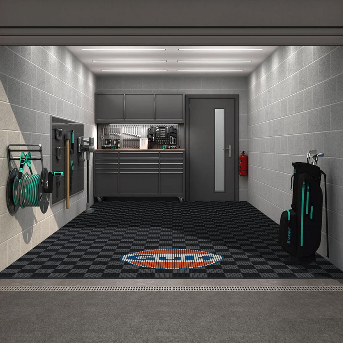 Gulf McQueen Style Graphics Upgrade Kit for your Garage Floor