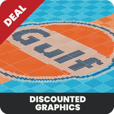 Gulf McQueen Style Single Garage Design with Front Edges and Wheel Stops Bundle Versoflor