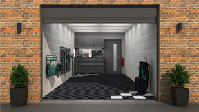 Full Garage Kit of Versoflor Upflor with Chequered Corners Design Garage Flooring Pack Versoflor