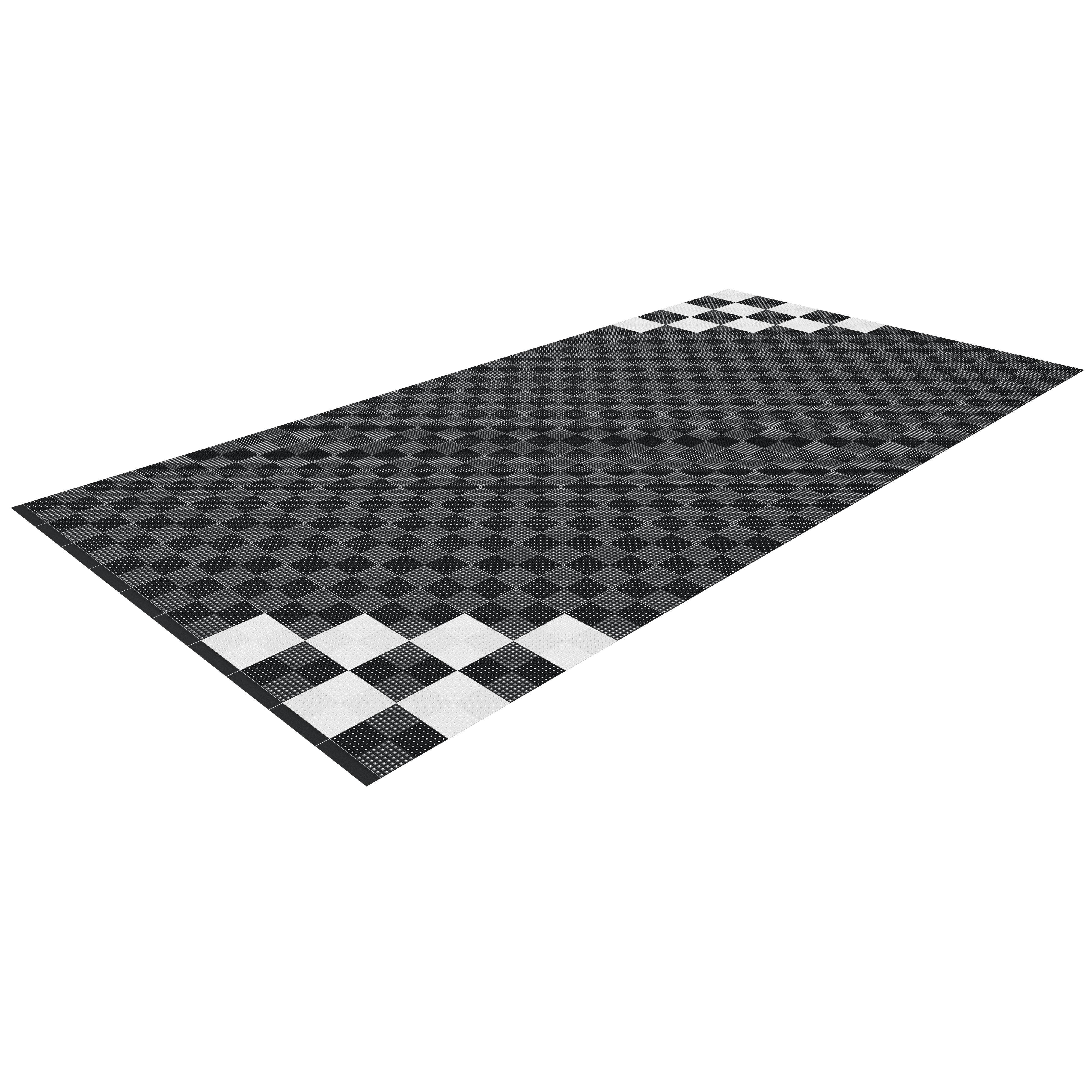 Chequered Corner Styled Single Garage Floor Kit Garage Flooring Pack Versoflor