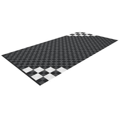 Chequered Corner Styled Single Garage Floor Kit Garage Flooring Pack Versoflor
