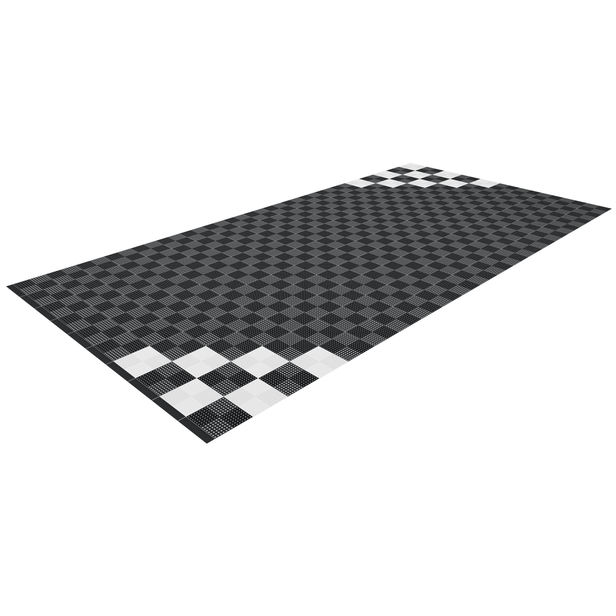 Full Garage Kit of Versoflor Upflor with Chequered Corners Design Garage Flooring Pack Versoflor
