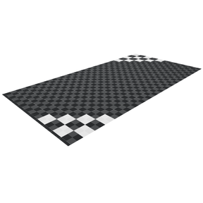 Full Garage Kit of Versoflor Upflor with Chequered Corners Design Garage Flooring Pack Versoflor